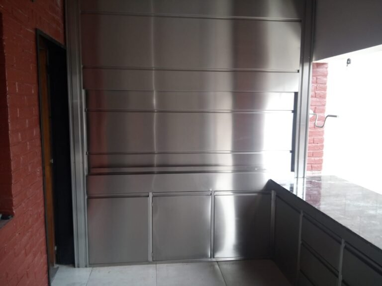 INOXSTEELS | Fabricación en Acero Inoxidable a Medida en Buenos Aires 15 FRENTE DE PARRILLA EN L COMPLETO CON CAJONERA EN ACERO INOXIDABLE- INOXSTEELS