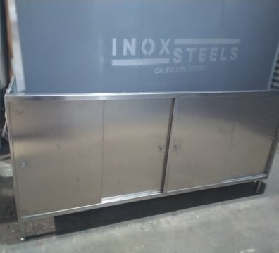 Mueble bajo mesada con puertas corredizas acero inoxidable - INOXSTEELS (6)